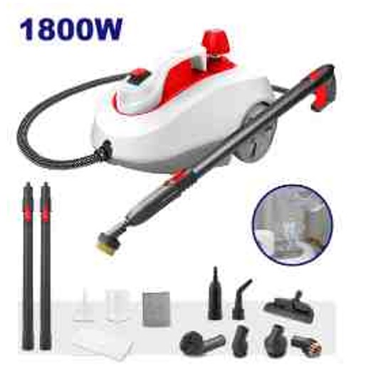 Professional 1800W Steam Cleaner 1.5L Stainless Tank - 5 Bar Working Pressure 2.5m Cord High Heat Cleaning Chemical Free Sanitizing Equipment